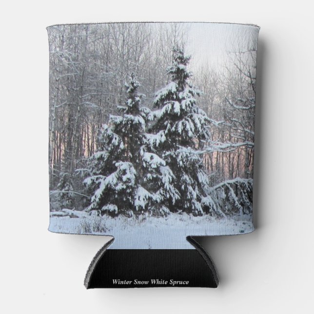 Enfriador De Latas Spruce blanco invernal y atardecer (Anverso)