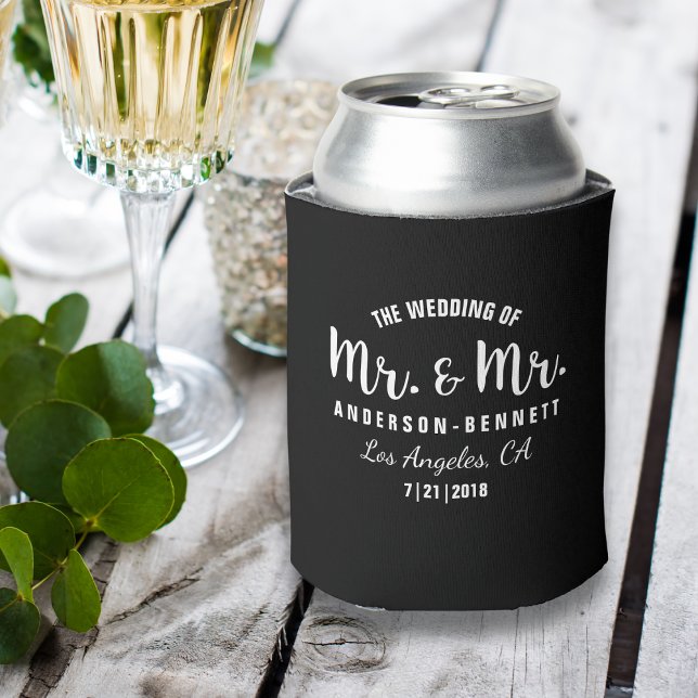 Enfriador De Latas Sr. Y Mr. Gay Couple Wedding Favor Personalizado C (Subido por el creador)