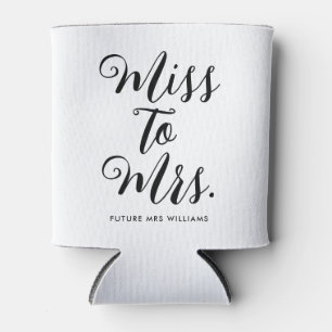 Enfriador De Latas Srta. Modern Bridal Shower Bachelorette