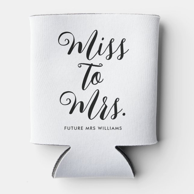 Enfriador De Latas Srta. Modern Bridal Shower Bachelorette (Anverso)
