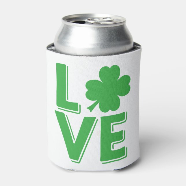 Enfriador De Latas St. Patrick's Day Irish Love Green Shamrock (Lata Anverso)