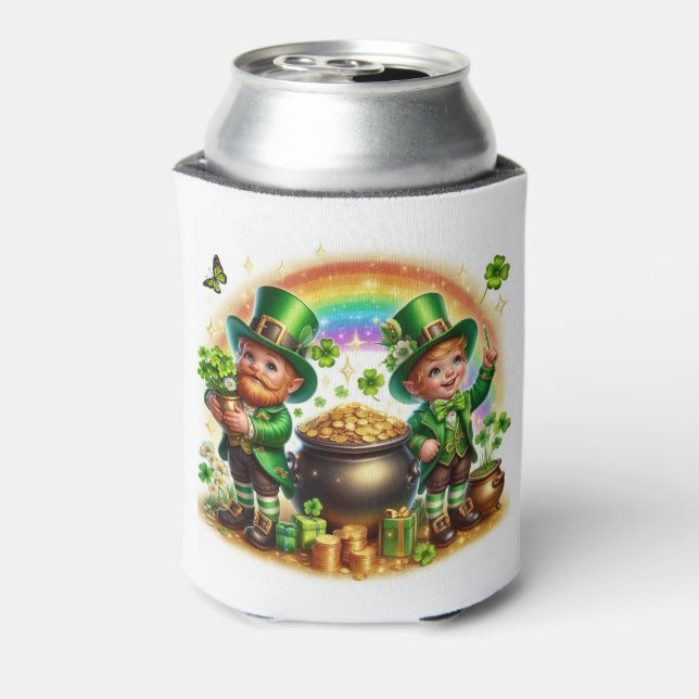 Enfriador De Latas St. Patrick's Day Leprechauns (Reverso de la lata)