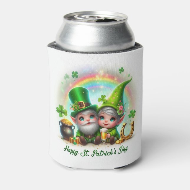 Enfriador De Latas St. Patrick's Day Leprechauns (Reverso de la lata)
