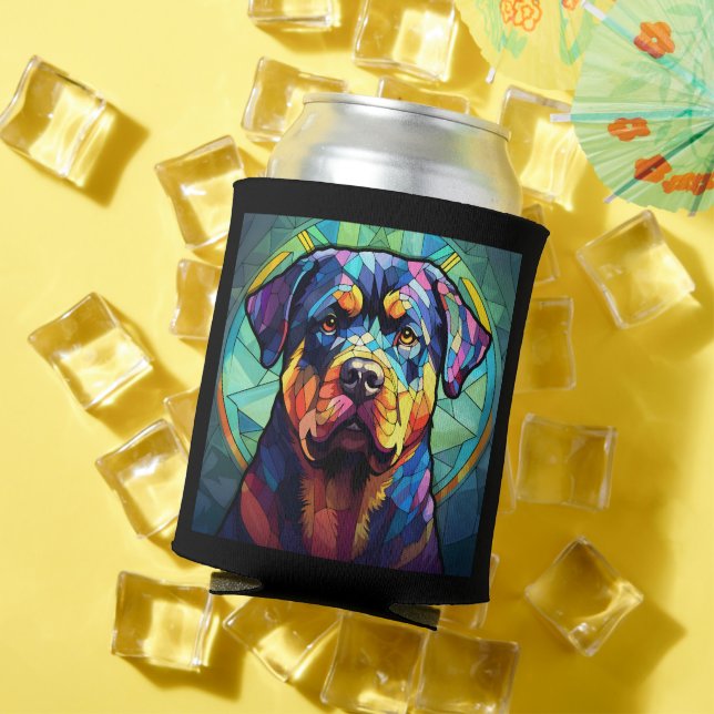Enfriador De Latas Stained Glass Rottweiler  (Verano in situ)