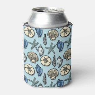 Enfriador De Latas Starfish Seasheles Bonito Nautical Beach Pattern