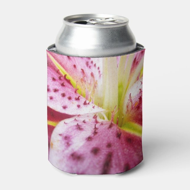 Enfriador De Latas Stargazer Lily Bright Magenta Floral (Lata Anverso)