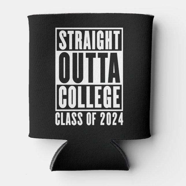 Enfriador De Latas Straight Outta College Clase de 2024 (Anverso)