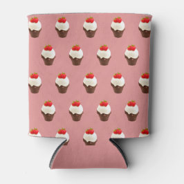 Enfriador De Latas Strawberry Ice Cream Pattern Pink 