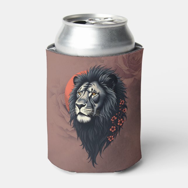 Enfriador De Latas Strength and delicacy united, a black lion (Lata Anverso)