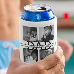 Enfriador De Latas Stylish Personalized Dad Photo Collage<br><div class="desc">This DAD blanket with his childrens names through the middle,  photo collage,  this stylish can cooler will make a great birthday,  fathers day or christmas gift. The font style,  size and color can be changed by clicking on the customize further link after personalizing.</div>