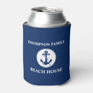 Enfriador De Latas Su nombre Beach House Anchor & Rope Blue