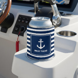 Enfriador De Latas Su nombre de barco Anchor Banda Azul