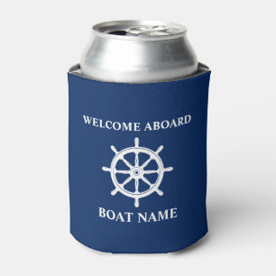 Enfriador De Latas Su nombre de barco Bienvenido a bordo de la rueda