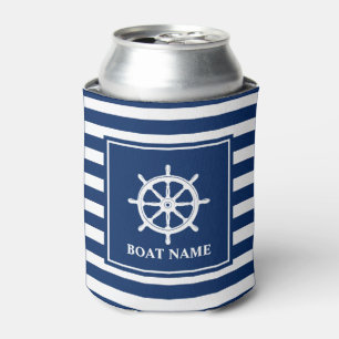 Enfriador De Latas Su nombre de barco envía a la marina de la rueda 