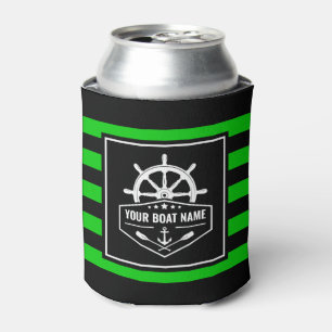 Enfriador De Latas Su nombre de barco Nautical Anchor Oars Helm