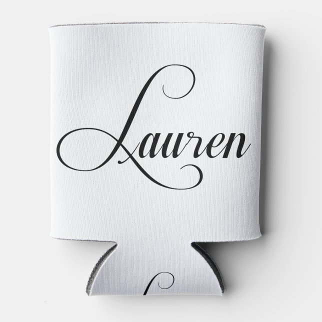 Enfriador De Latas Su Nombre Es Lauren Calligraphy (Anverso)