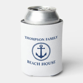 Enfriador De Latas Su nombre familiar Beach House Sea Anchor Blanco A