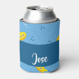 Enfriador De Latas Submarino amarillo y pescado azul