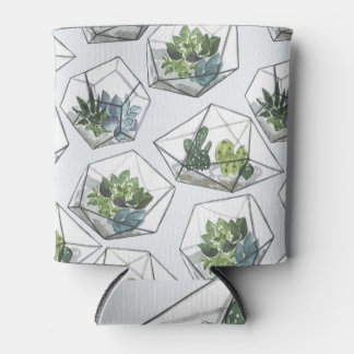 Enfriador De Latas Suculentas Acuarios Acuarelas Patrón Seamless