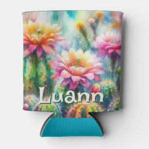 Enfriador De Latas Suculentas Cactus Florales Personalizadas Acuarela