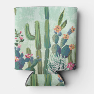 Enfriador De Latas Suculentos: patrón de cactus vintage