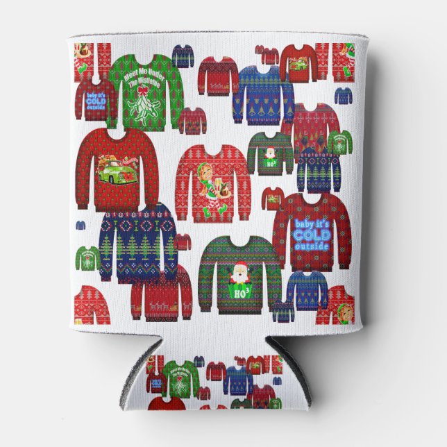 Enfriador De Latas sudaderas navidades feas (Anverso)