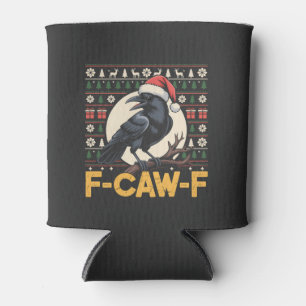 Enfriador De Latas Suéter feo de Navidad divertido F-Caw-F Cuervo Xma
