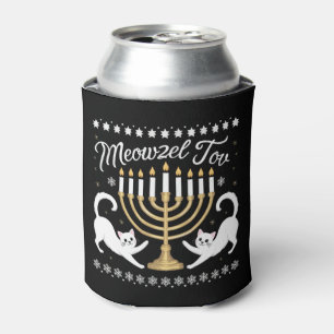Enfriador De Latas Suéter Feo Divertido Meowzel Tov Janucá Hanukkah