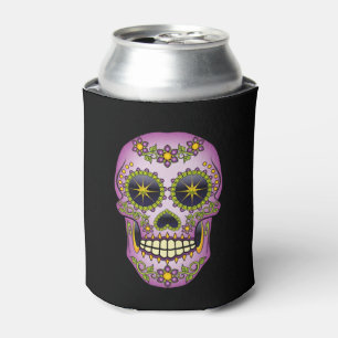 Enfriador De Latas Sugar Skull Purple Floral