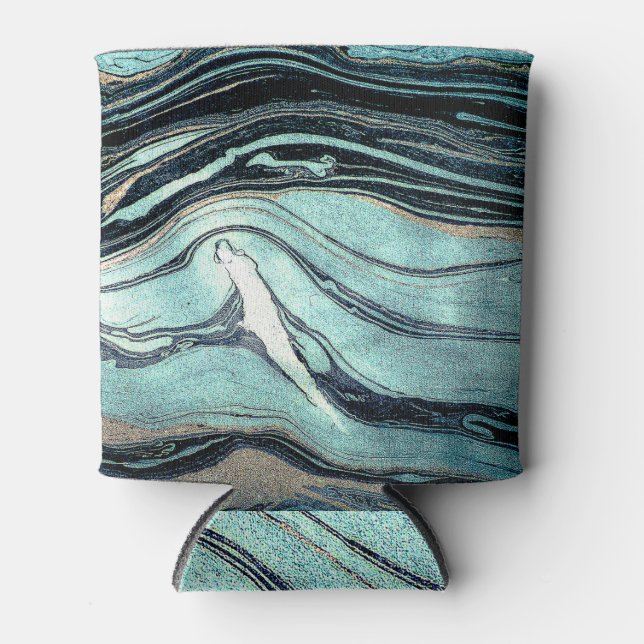 Enfriador De Latas Suminagashi, arte marbling japonés. (Anverso)