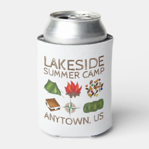 Enfriador De Latas Summer Camp Compass Campfire Smores Tent Trailmix