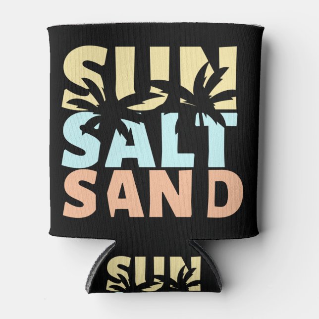 Enfriador De Latas Sun Salt Sand Beach Summer (Anverso)