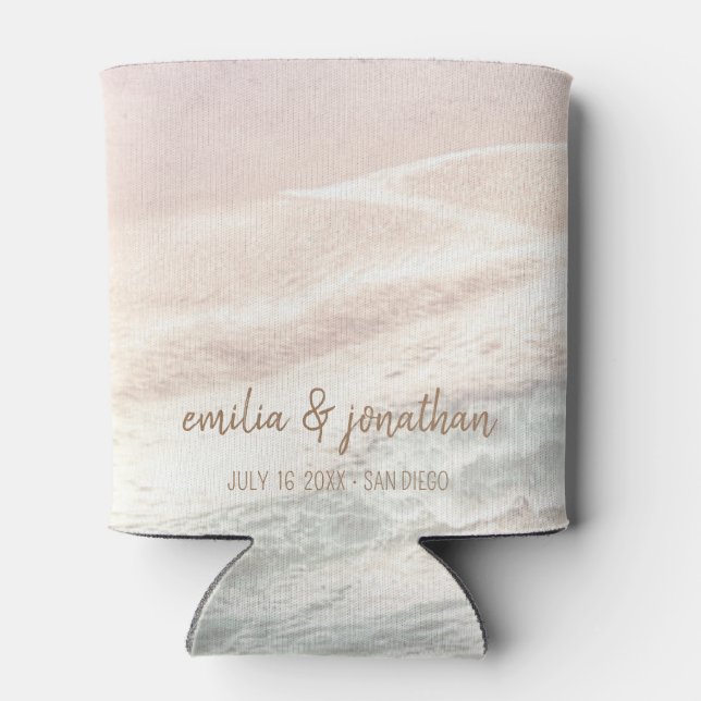 Enfriador De Latas Sunset Beach Wedding (Reverso)