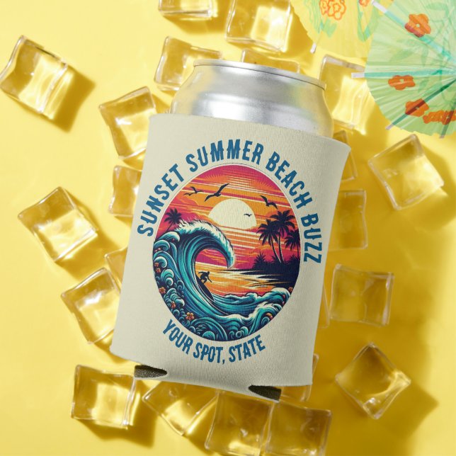 Enfriador De Latas Sunset Surfing Beach Buzz (Verano in situ)