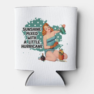 Enfriador De Latas Sunshine mezclado con el huracán Retro Housewife