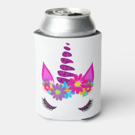 Enfriador De Latas Super Cute Girly de flores de unicornio