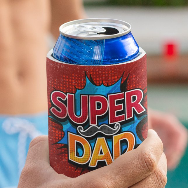 Enfriador De Latas Super Dad Mustache Modern Grunge (Subido por el creador)