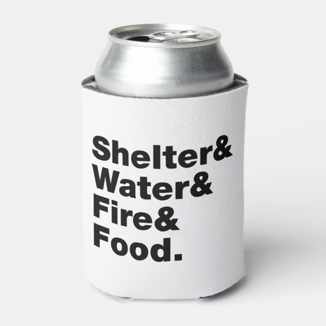 Enfriador De Latas Supervivencia (Refugio, agua, fuego y comida). (Lata Anverso)