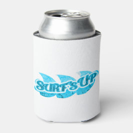 Enfriador De Latas Surf con olas de azul acuático