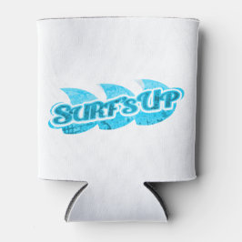 Enfriador De Latas Surf con olas de azul acuático