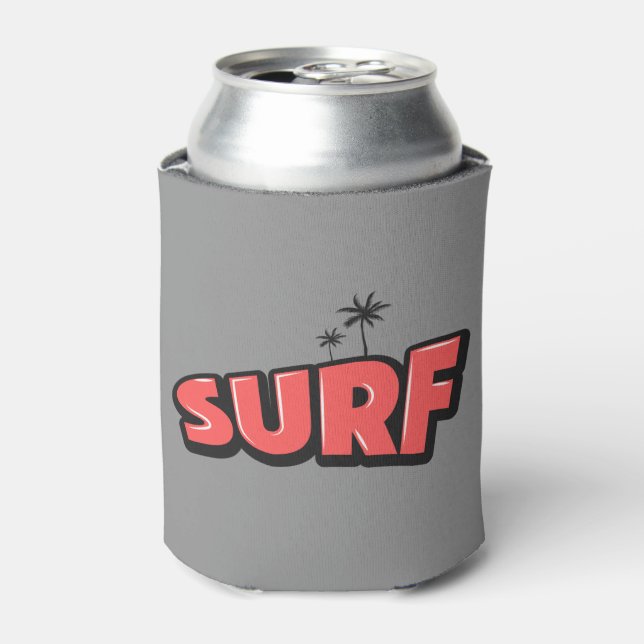 Enfriador De Latas Surf, just surf. In red and gray (Lata Anverso)