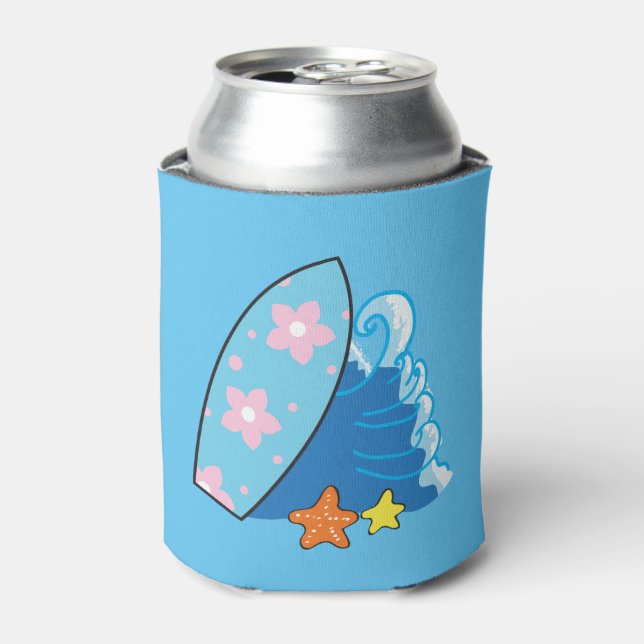 Enfriador De Latas Surfboard y Waves (Lata Anverso)