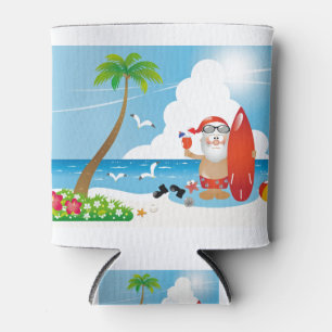 Enfriador De Latas surfer santa claus