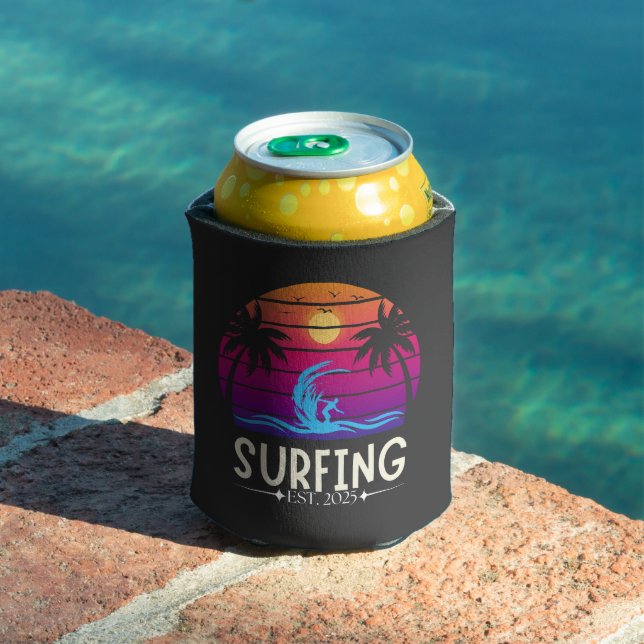 Enfriador De Latas Surfing Est. Surf en modo de vacaciones retro de 2 (Piscina in situ)