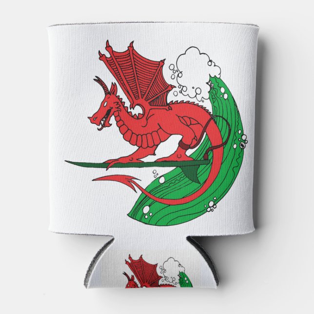 Enfriador De Latas Surfing Welsh Dragon (Anverso)