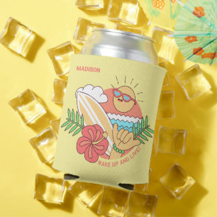 Enfriador De Latas Surfista de nombre personalizado