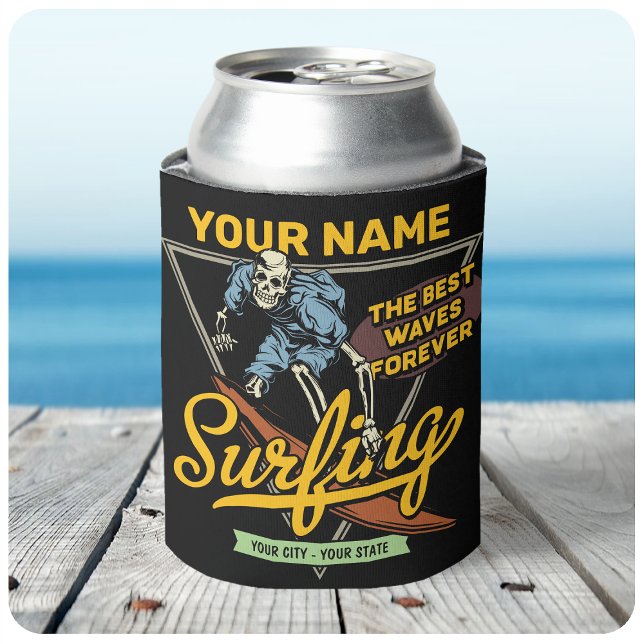 Enfriador De Latas Surfista de Waves de Surf Personalizado (Subido por el creador)
