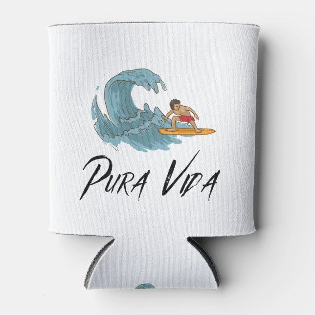 Enfriador De Latas Surfistas de Pura Vida Costa Rica (Anverso)