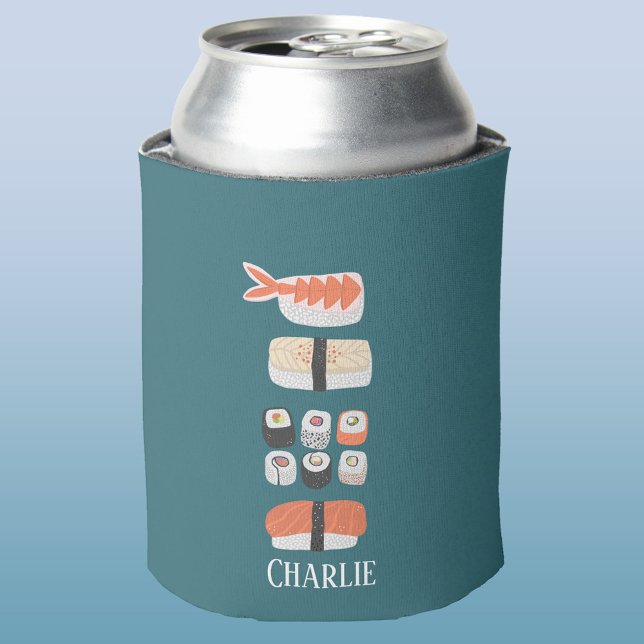 Enfriador De Latas Sushi Nigiri Sashimi Maki Roll Nombre personalizad (Sushi personalized name can cooler)