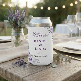 Enfriador De Latas Susurros de lavanda: elegancia en flor